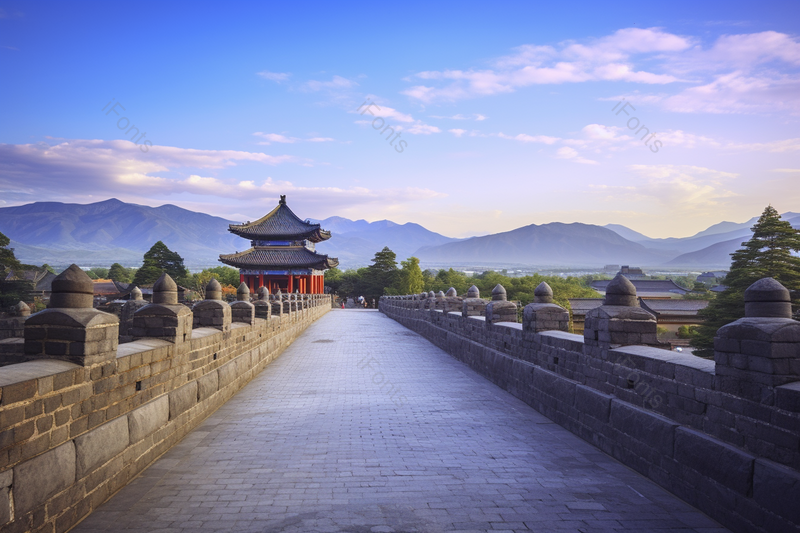 风景区古城清晰的摄影图高清的图片蓝天白云天空远山石块地面,高清,摄影图,摄影图片,图片大全,摄影图免费下载